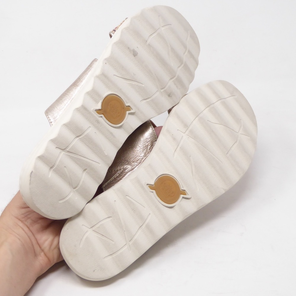 Born Shore Women Sandals Champagne Metallic Woven Slide 9M - Picture 7 of 9